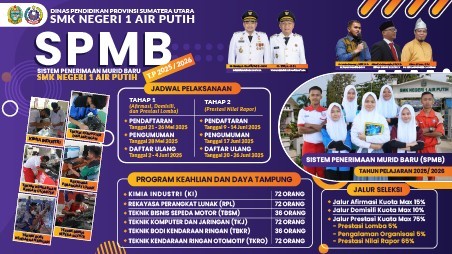 Ayo Daftar! SPMB 2025 di SMK Negeri 1 Air Putih Resmi Dibuka!